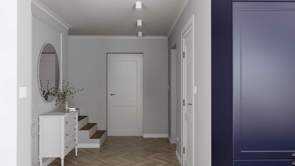 Styl Hampton, podłogi i ściany